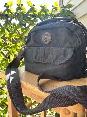 Kipling Black Nylon Convertible Crossbody Sling Backpack